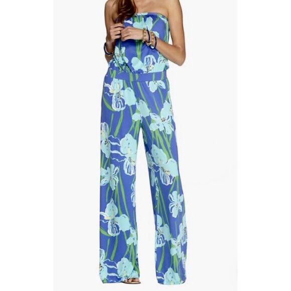 Lilly Pulitzer Kourtney Floral Strapless Jumpsuit sz xs - Picture 1 of 10